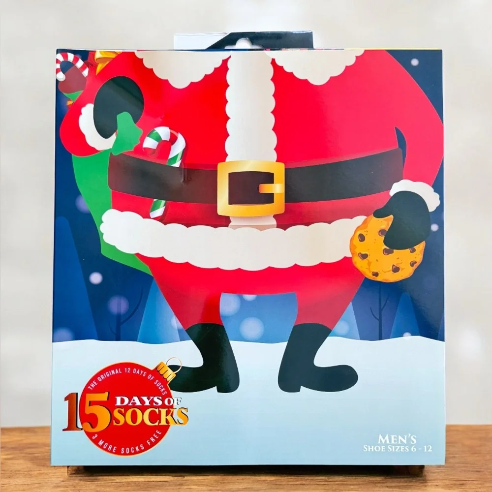 Christmas 15 Days of Socks Advent Calendar  15 Pair Mens Socks) NIB
